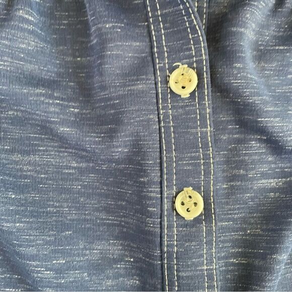 Vintage 70s Leisure Suit Button Jacket Dagger Pointed Collar Blue White S - Picture 4 of 9